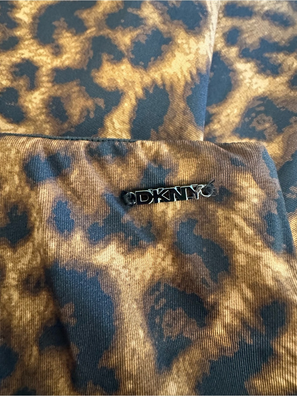 DKNY Leopard-Print Satin Slip Skirt in Brown and Black - Picture 4 of 8